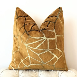 Luxury Mustard Pillow Cover, Mustard Velvet Pillow Case, Decorative Throw Pillows, Throw Cushion Cover, 18X18 20X20 Velvet Cushion Case