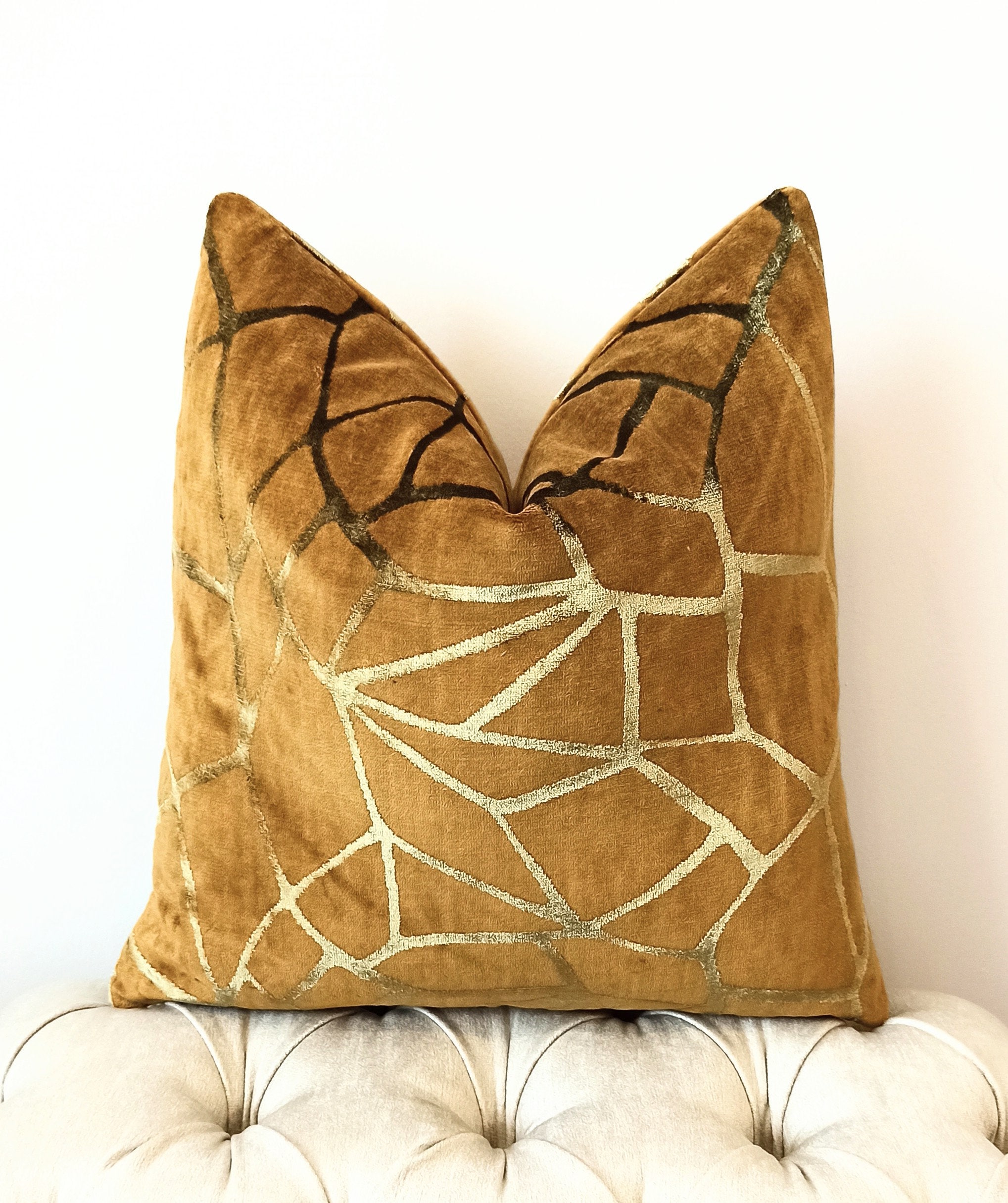 Luxury Dark Mustard Velvet Pillow Cover Mustard Pillows Etsy UK