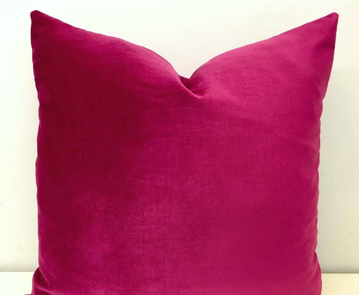 Dark Fuchsia Velvet Pillow Cover Fuchsia Pillows Velvet Etsy