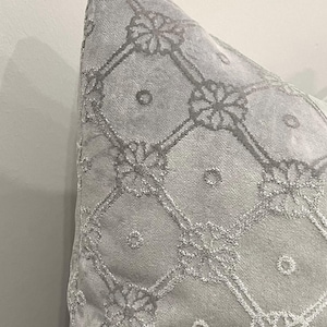 Silver Gray Velvet Pillow Cover, Luxury Throw Pillow, Sofa Cushion Cover, Decorative Accent Pillow, Patterned Euro Sham, Custom Made Pillows