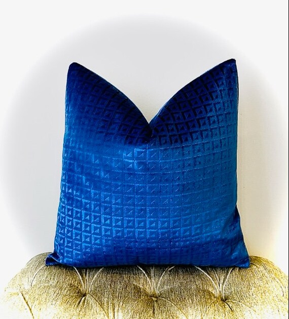 royal blue velvet throw pillows