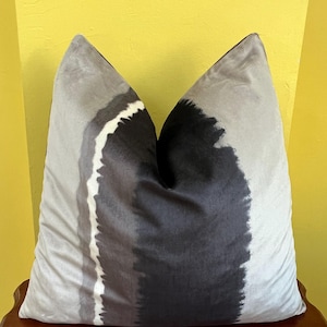 Gray Silky Velvet Pillow Cover, Luxury Decorative Pillows, Throw Cushion Case, Designer Velvet Cushion Cover, Custom Made, All Sizes 18X18