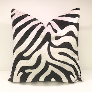 Luxury Black Velvet Pillow Cover: Tiger Animal Print, 18x18 Throw Pillow