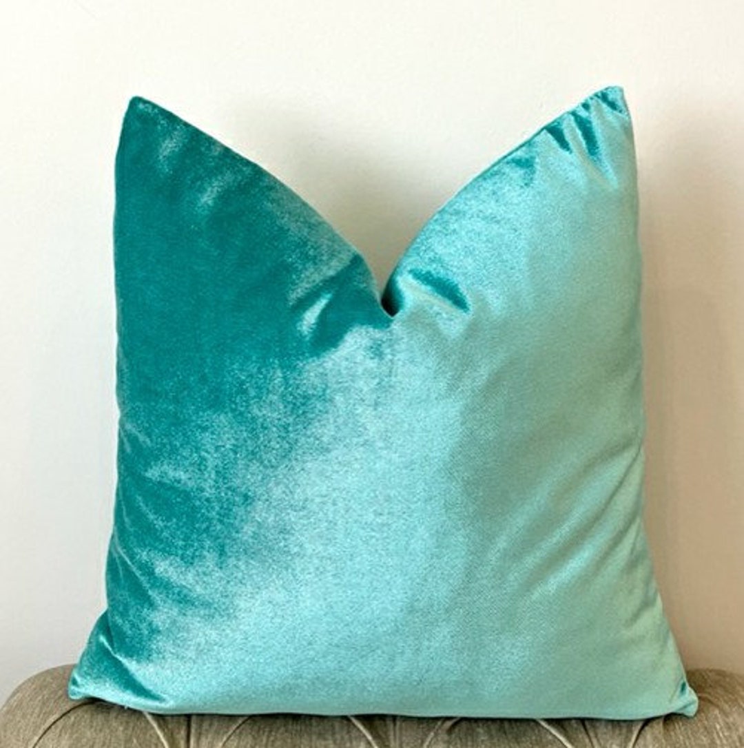Luxury Turquoise Velvet Pillow Cover Blue Pillows Velvet Pillow Throw