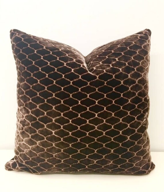 Luxury Brown Velvet Pillow Cover Brown Pillows Lumbar Etsy