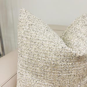 Beige Textured Linen Pillow Cover: Boho Throw Pillow, Euro Sham