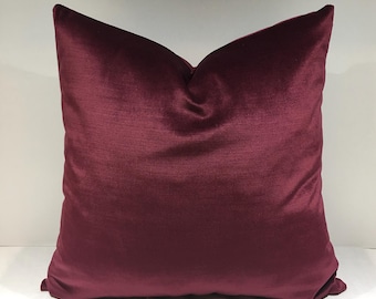 Cherry Pink Velvet Pillow Cover: Handmade Decorative Cushion Case