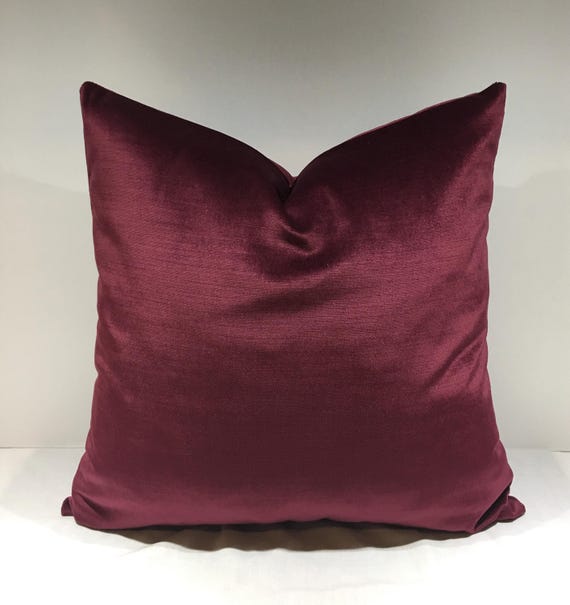 Cherry Pink Velvet Pillow Cover, Pink Velvet Pillow, Throw Pillows