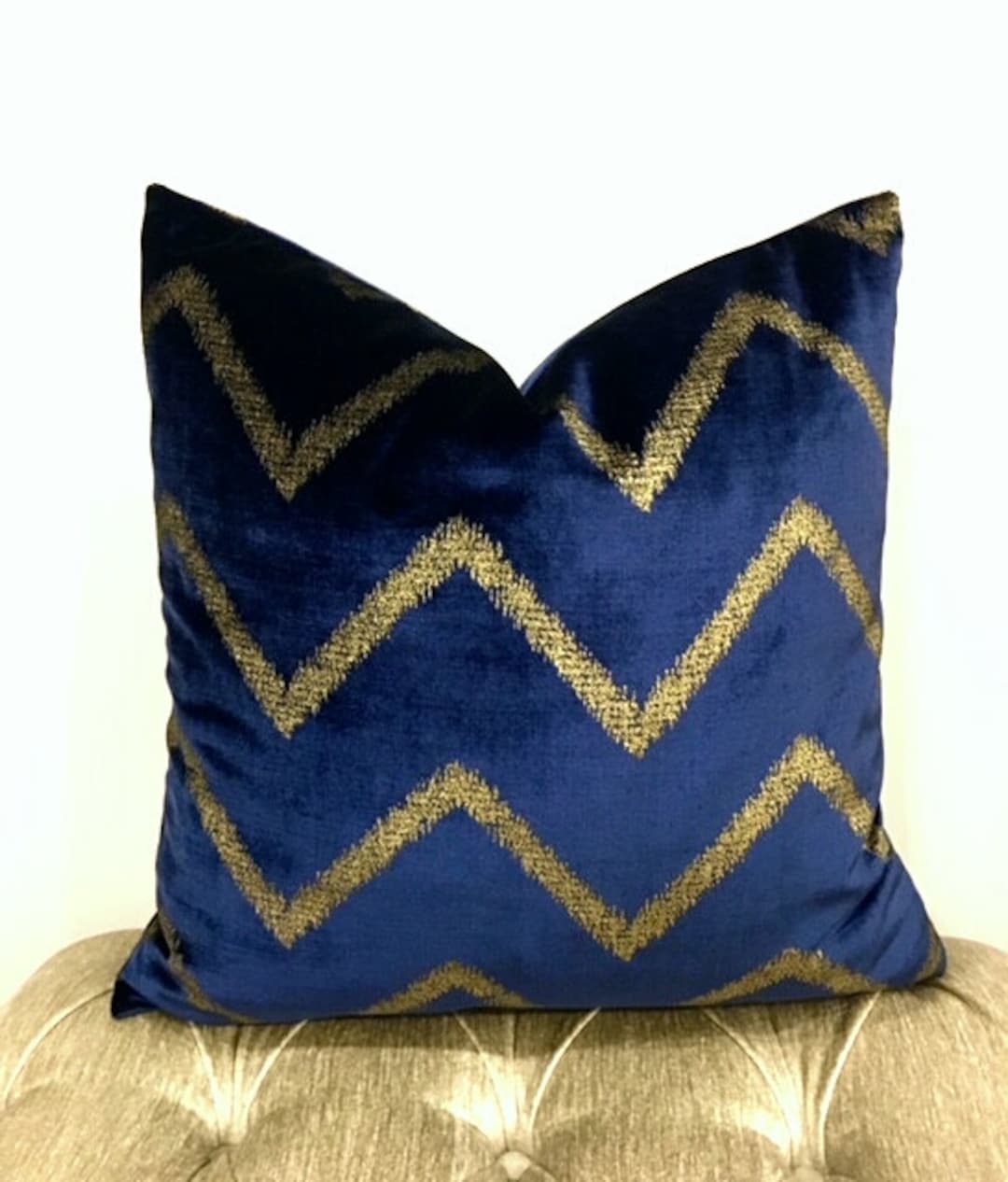 Luxury Navy Velvet Throw Pillow, Velvet Pillow Cover, Navy Pillows