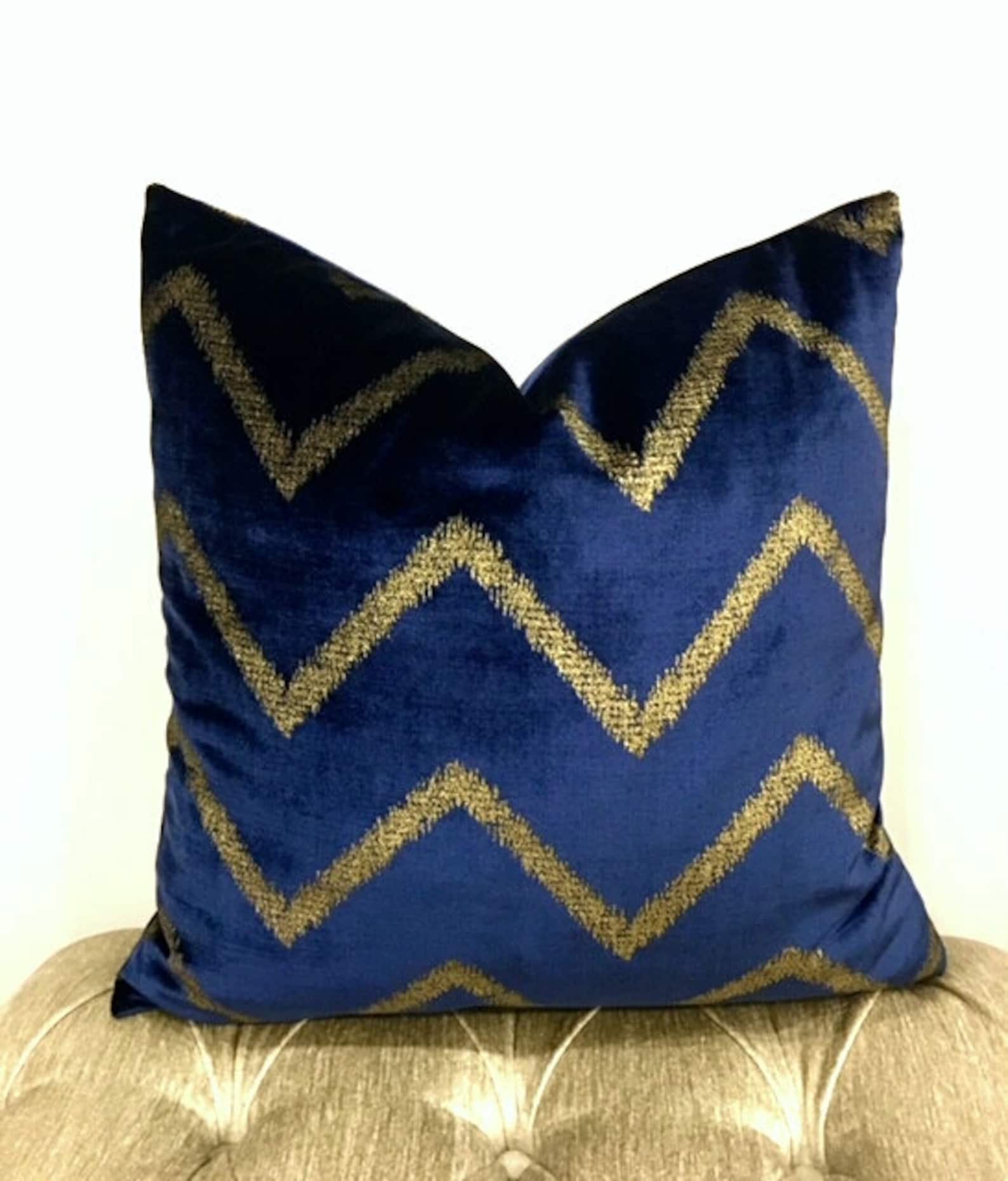 Luxury Navy Velvet Throw Pillow Velvet Pillow Cover Navy Etsy