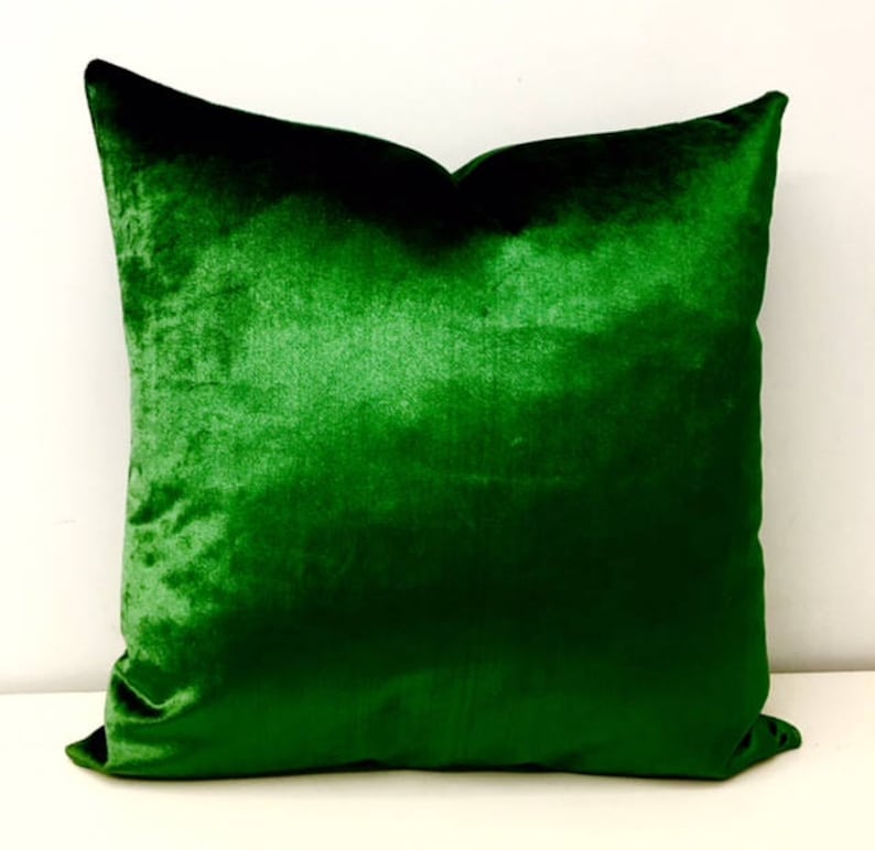 Luxury Leaf Green Velvet Pillow Cover Green Pillows Throw Etsy