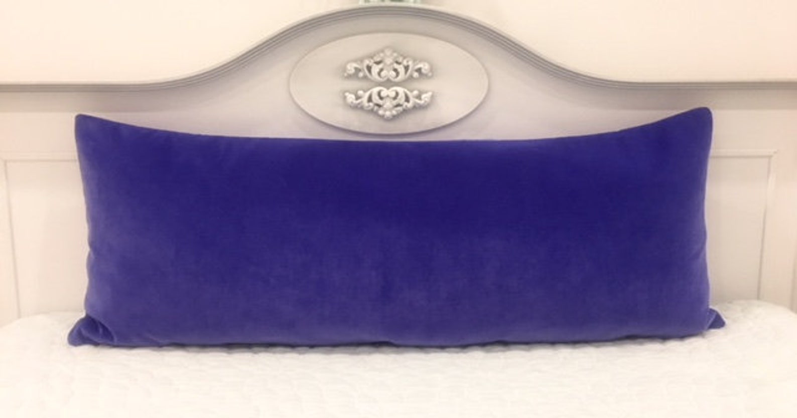 Doublesided Cornflower Blue Velvet Bed Runner Bed Scarf Bed Etsy