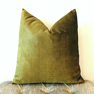 Olive Green Velvet Pillow Cover, Velvet Pillow, Green Pillows, Throw Pillows, Decorative Pillow, Velvet Cushion, Olive Green Velvet Pillows