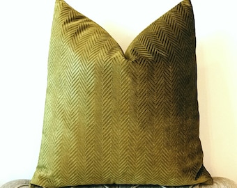 Olive Green Velvet Pillow Cover, Velvet Pillow, Green Pillows, Throw Pillows, Decorative Pillow, Velvet Cushion, Olive Green Velvet Pillows