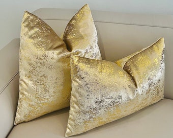 Gold Velvet Throw Pillow Cover,Gold Pillow, Velvet Pillow, Decorative Pillow, Gold Cushion Case, Couch Pillow, Gold Pillow Cover 18X18 20X20