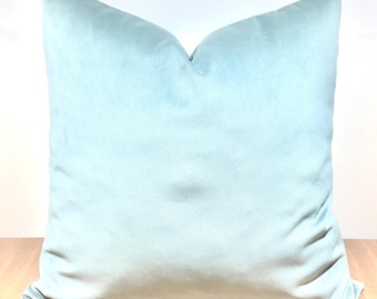 Light Blue Velvet Pillow Cover: Soft Decorative Cushion Case