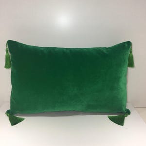 Luxury Kelly Green Velvet Tassel Pillow Cover, Green Velvet Pillow, Throw Pillow, Velvet Cushion Case, 18X18 20X20 12X20 Green Velvet Pillow