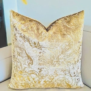 Gold Velvet Pillow Cover: Handmade Decorative Cushion Case