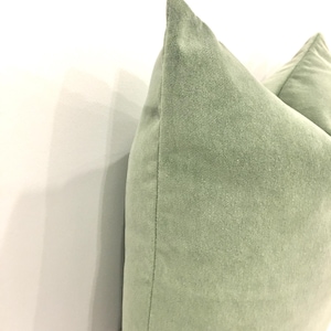 Light Sage Green Velvet Pillow Cover: Decorative Throw Pillow