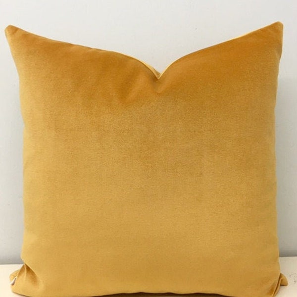 Mustard Velvet Pillow Etsy
