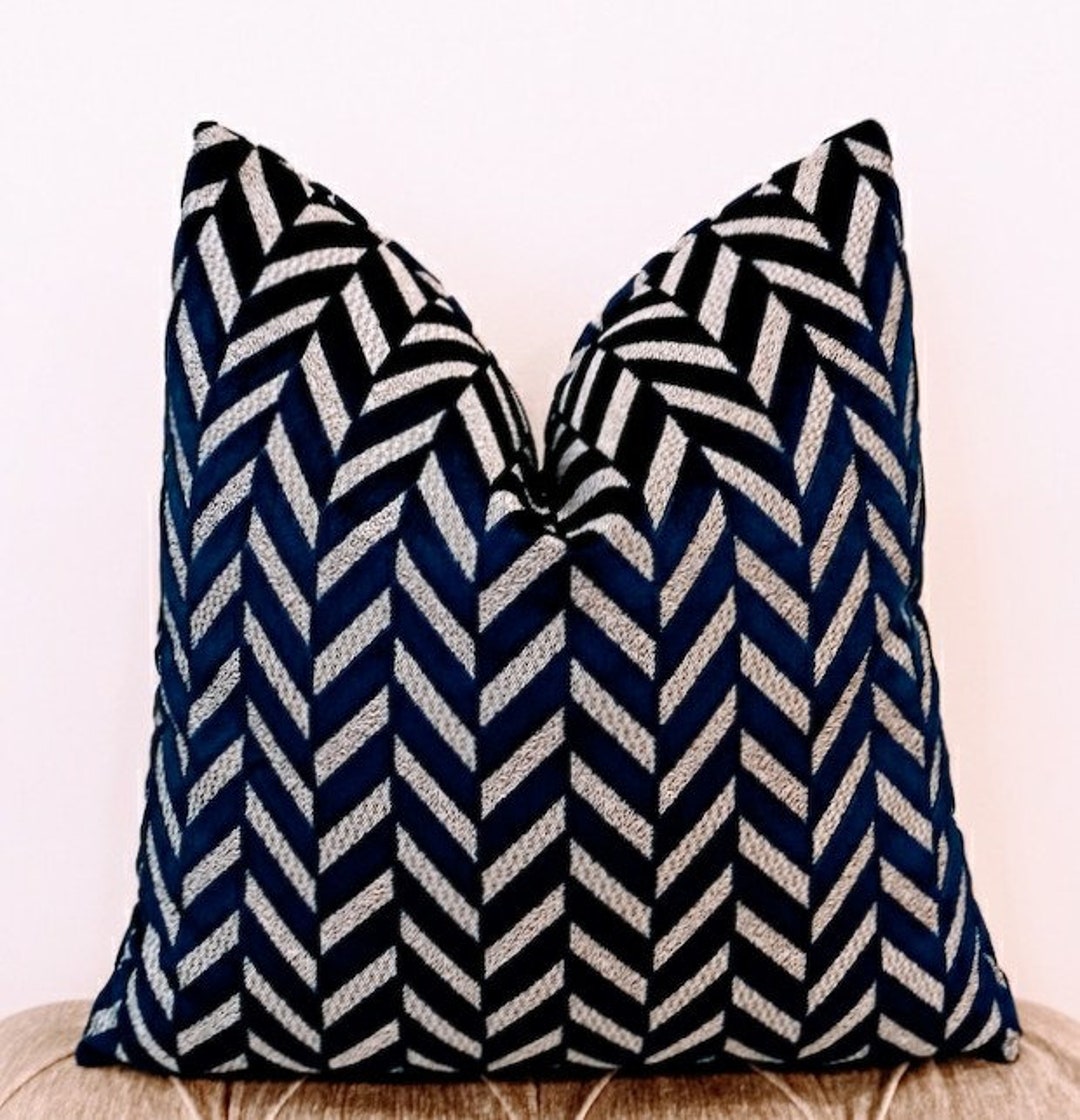 Luxury Navy Velvet Throw Pillow Velvet Pillow Cover Navy Etsy