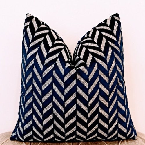 Luxury Blue Velvet Pillow Cover Blue Pillow Velvet Throw Etsy