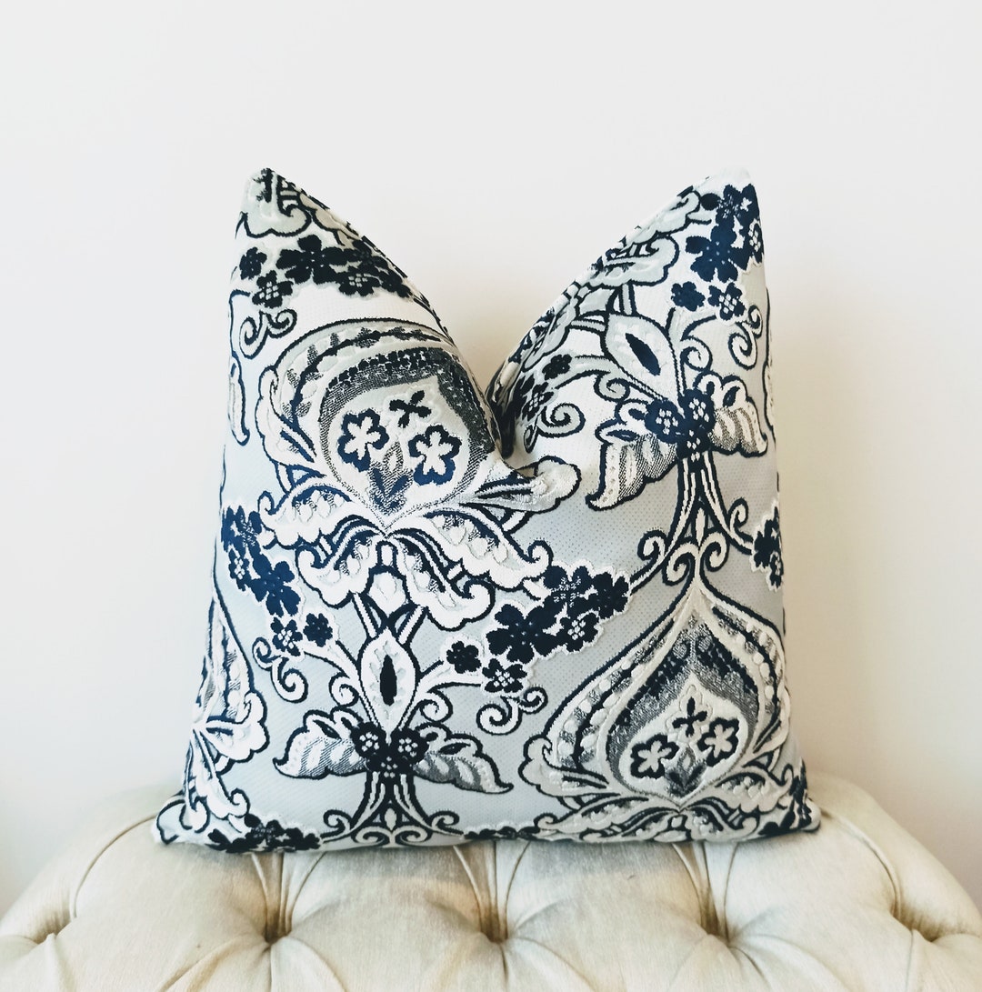 Luxury Navy Velvet Throw Pillow Velvet Pillow Cover Navy Etsy
