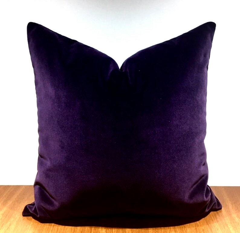 Luxury Dark Purple Velvet Pillow Cover Throw Pillows for Etsy