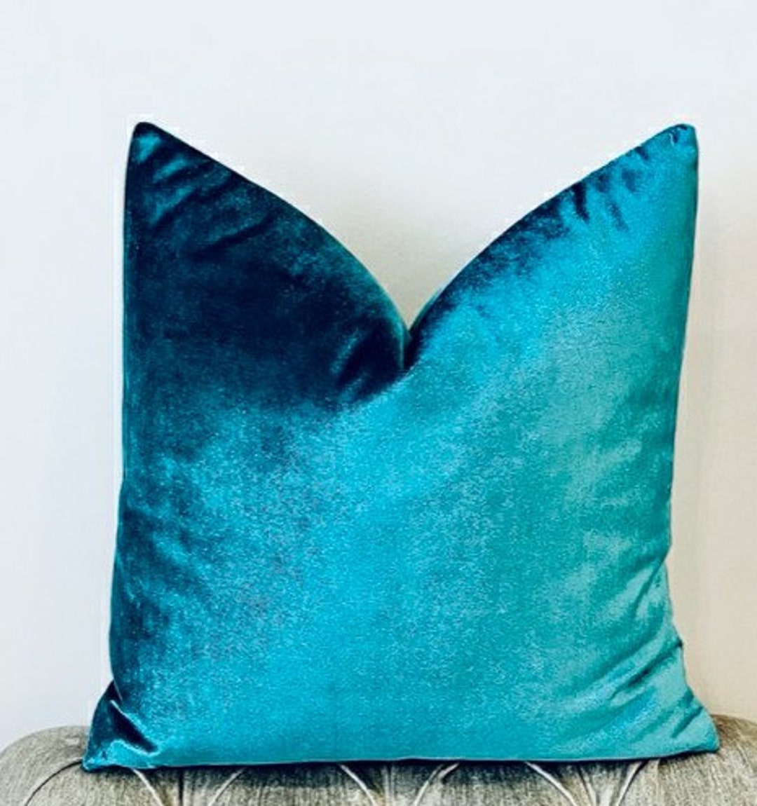 Shiny Blue Velvet Pillow Covers, Blue Pillow Covers, Velvet Pillow