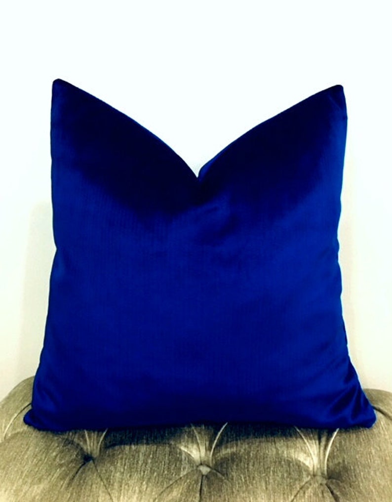 Luxury Royal Blue Velvet Throw Pillow Blue Pillow Velvet Etsy