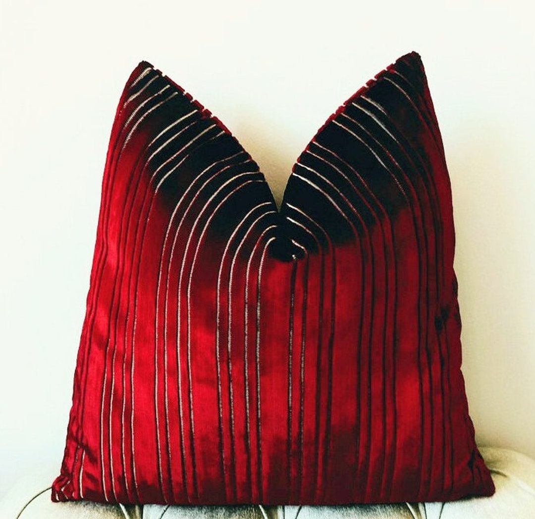 Luxury Red Velvet Pillow Cover, Velvet Pillow, Red Pillows, Throw