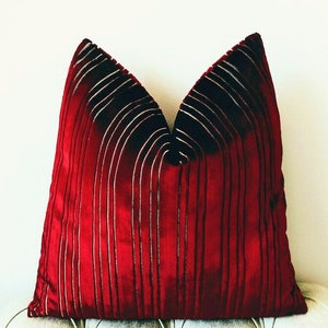 Luxury Red Velvet Pillow Cover, Velvet Pillow, Red Pillows, Throw