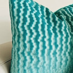 Turquoise Green Velvet Pillow Cover, Green Pillow Covers, Velvet Throw Pillow Cases, Decorative Cushion Covers, 18X18 20X20 Green Pillows