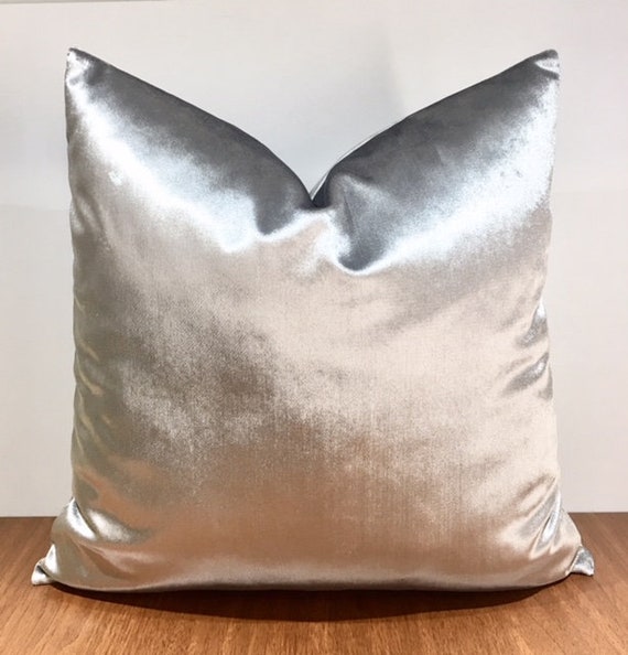Silver Grey Velvet Pillow Cover Grey Gray Velvet Pillow Cover Throw Pillows