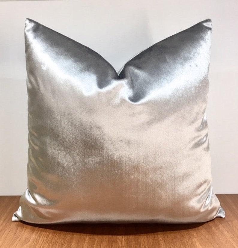 Silver Grey Velvet Pillow Cover Grey Pillow Velvet Pillow Etsy