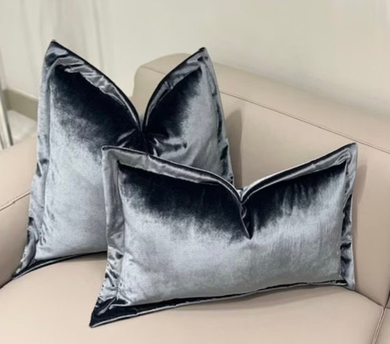 Luxury Gray Velvet Pillow Cover Velvet Pillow Gray Pillow Decorative Throw Pillow Covers Velvet Cushion Case Gray Pillow 18X18 20X20 Etsy UK