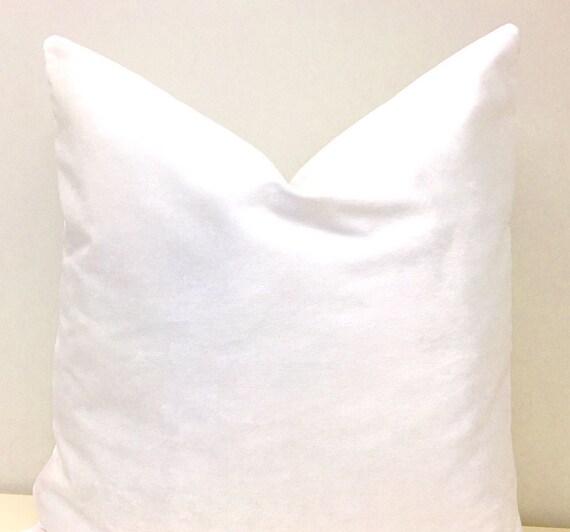 Luxury Bright White Velvet Pillow Cover White Pillows Velvet