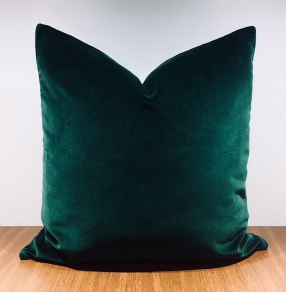 Luxury Dark Emerald Green Velvet Pillow Emerald Green Velvet Decorative Pillow