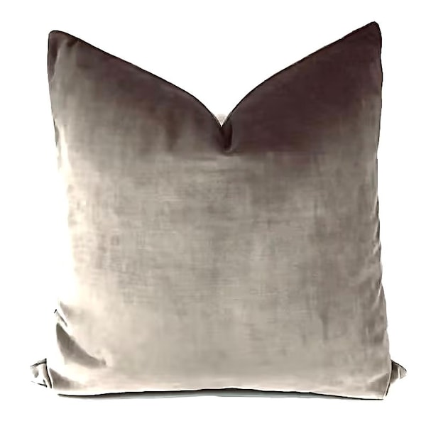 Luxury Taupe Velvet Pillow Cover, Taupe Pillows, Velvet Pillows, Throw Pillows, Decorative Pillows, Velvet Cushion Case, Pillow Covers 20X20