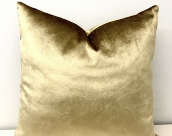 Light Gold Velvet Pillow Covers, Gold Throw Pillows, Gift For Her, Decorative Couch Sofa Pillows, Gold Pillow Case, Pillow Cover 18X18 20X20