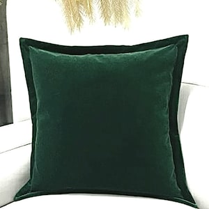 Federa per cuscino con bordo in velluto verde, cuscino decorativo di lusso, federa per cuscino decorativo, federa di lusso europea, cuscino decorativo su misura, tutte le misure