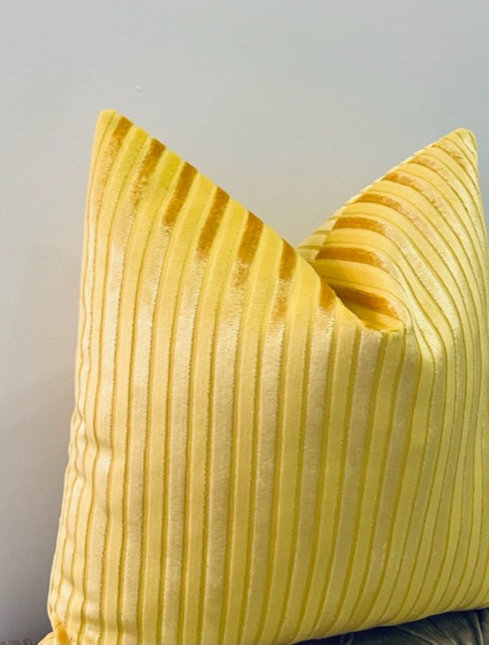 Luxury Yellow Velvet Pillow Cover Yellow Pillows Throw Etsy