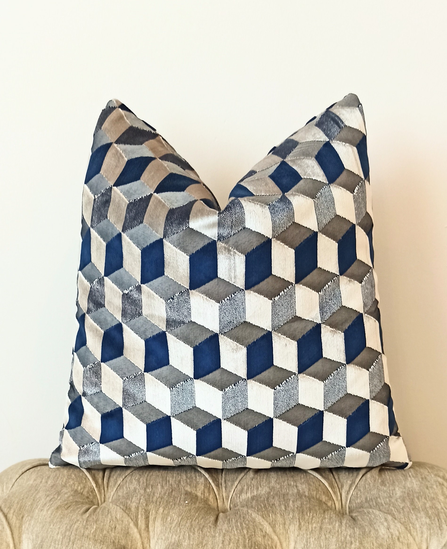 Luxury Navy Velvet Throw Pillow Velvet Pillow Cover Navy Etsy