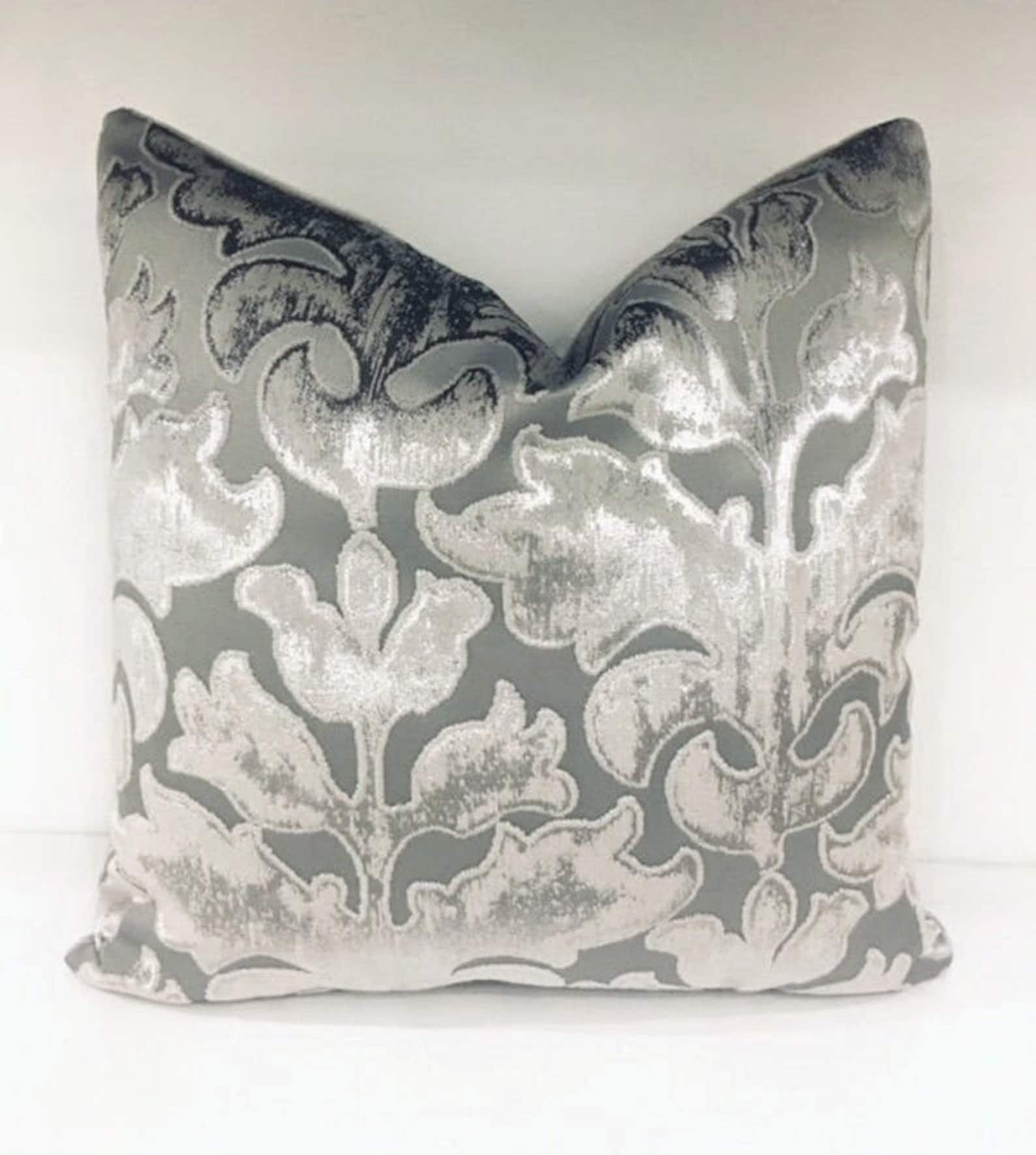 Luxury Gray Velvet Pillow Cover Velvet Pillow Grey Velvet Etsy