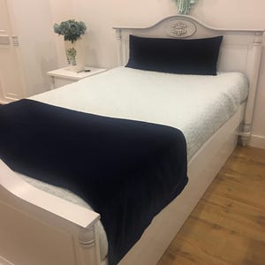 Double-Sided Black Velvet Bed Runner, Runners, Bed Scarf, Bed Cover, All Sizes Hotel Bed Runners, Velvet Bed Runners For Bedrooms