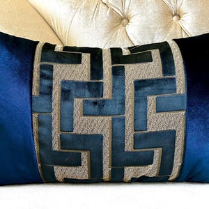 Navy Blue Velvet Pillow Cover, Luxury Throw Pillow, Designer Decorative Pillow, Euro Sham Cushion Case, Custom Made, All Sizes Accent Pillow