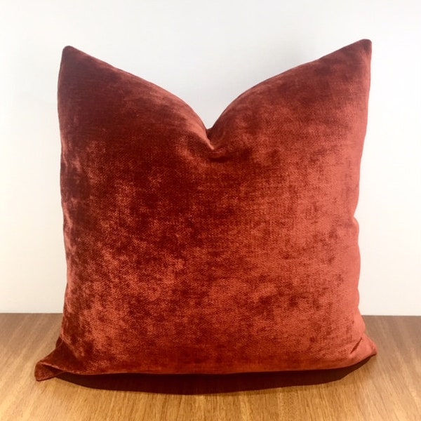 Brick Color Throw Pillow, Pillow Cover, Pillows, Chenille Pillow, Decorative Pillow, Boho Pillow, Cushion Case,Brick Color Sofa Pillow Cover
