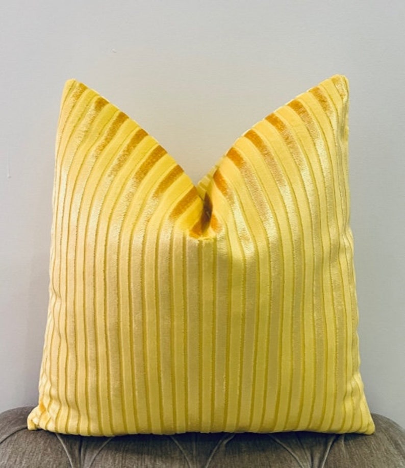 Luxury Yellow Velvet Pillow Cover Yellow Pillows Throw Etsy