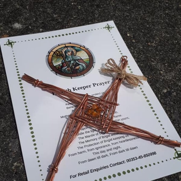 St Brigid Cross made from Recycled Copper includes free gift wrap