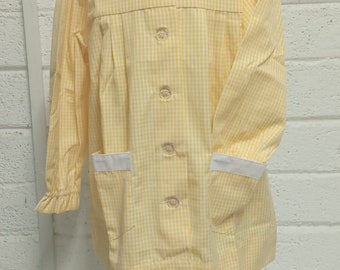 Smock de l’école Gingham pour enfants jaunes